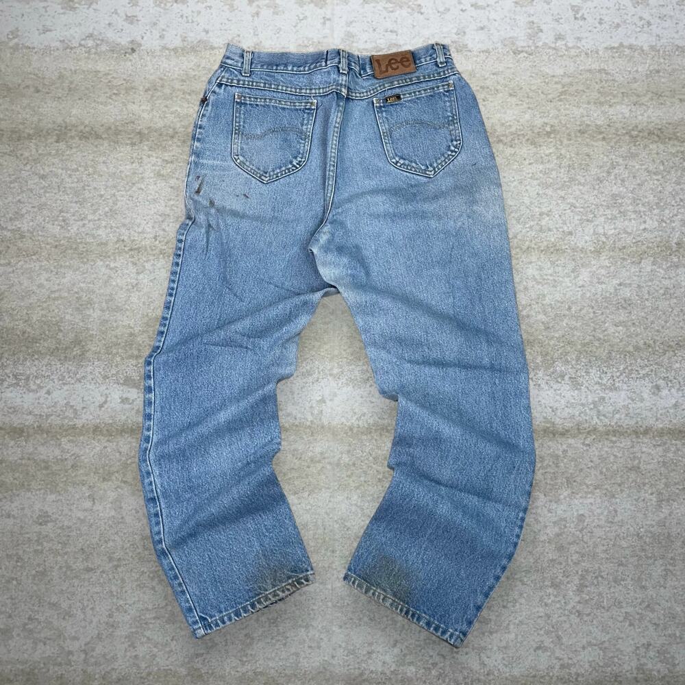Vintage 90s Lee MR Jeans 32x28 Baggy Fit Light Wash Denim Tapered Leg